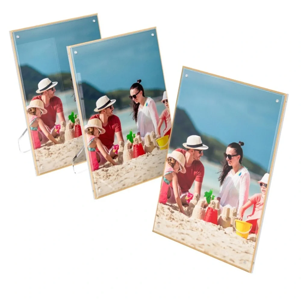 Elegant Gold & Acrylic Picture Frame Set